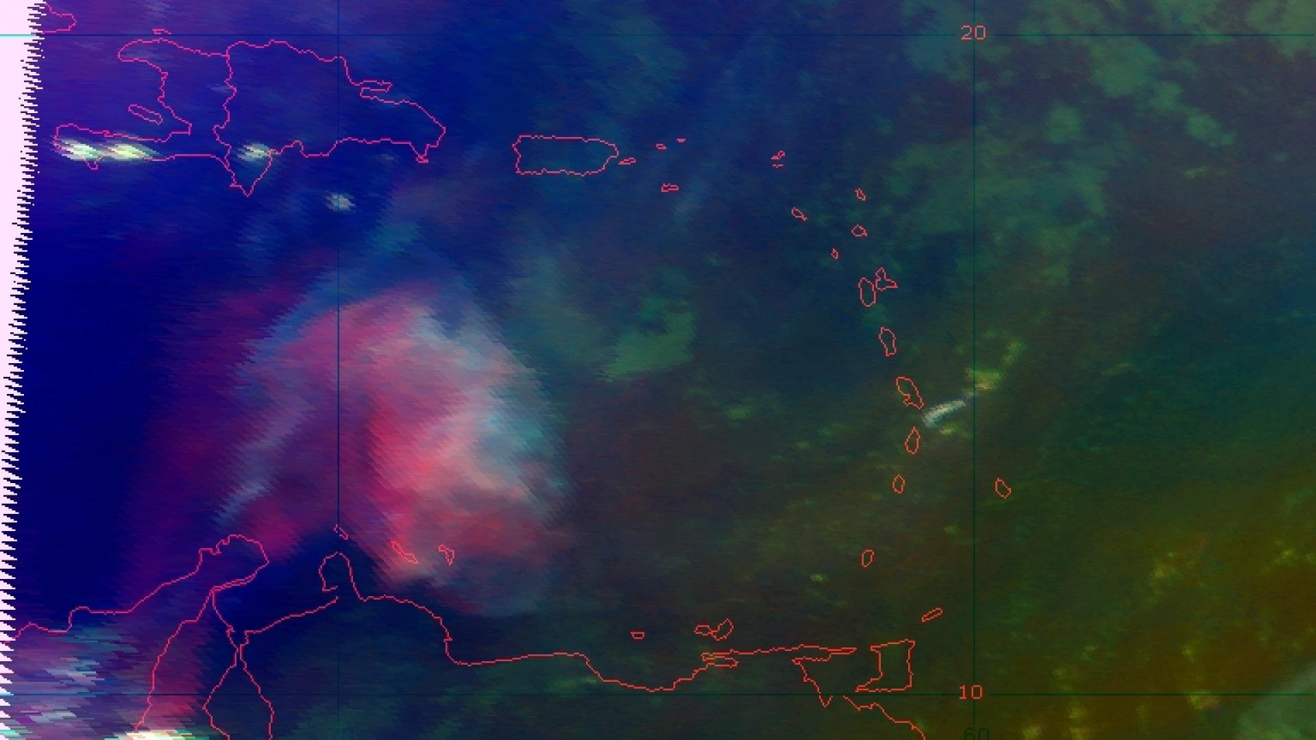 Sulphur dioxide cloud from Soufriere Hills Sulphur dioxide cloud from Soufriere Hills