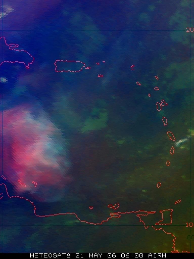 Sulphur dioxide cloud from Soufriere Hills Sulphur dioxide cloud from Soufriere Hills