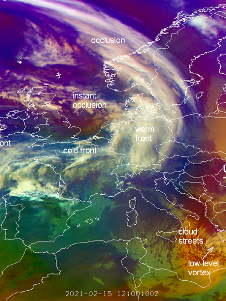 Met-11 Airmass RGB, 15 Feb 2021, annotated Met-11 Airmass RGB, 15 Feb 2021, annotated